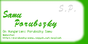 samu porubszky business card